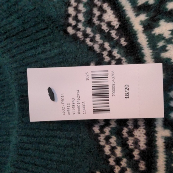 NWT Lane Bryant Green Fair Isle Crew Neck Sweater - Women's Size 18/20 - Picture 5 of 7